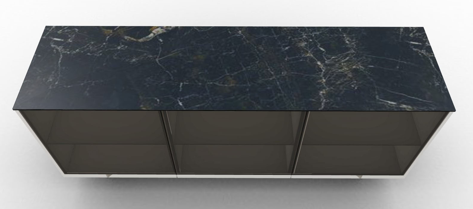 Universal Ceramic/Wood Customizable Sideboard w/3 Glass Doors & Metal Frame