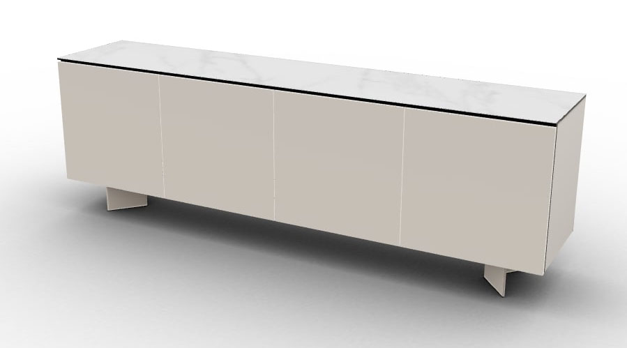Universal Ceramic/Wood/Glass Customizable Sideboard w/4 Doors & Metal Base