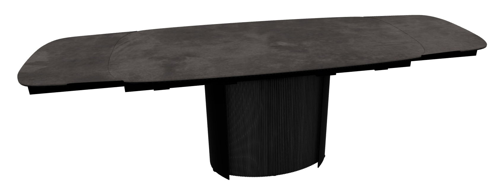 Yoroi W64.9"-79.9"-94.8" Ceramic/Metal/Wood Customizable Extendable Elliptical Dining Table