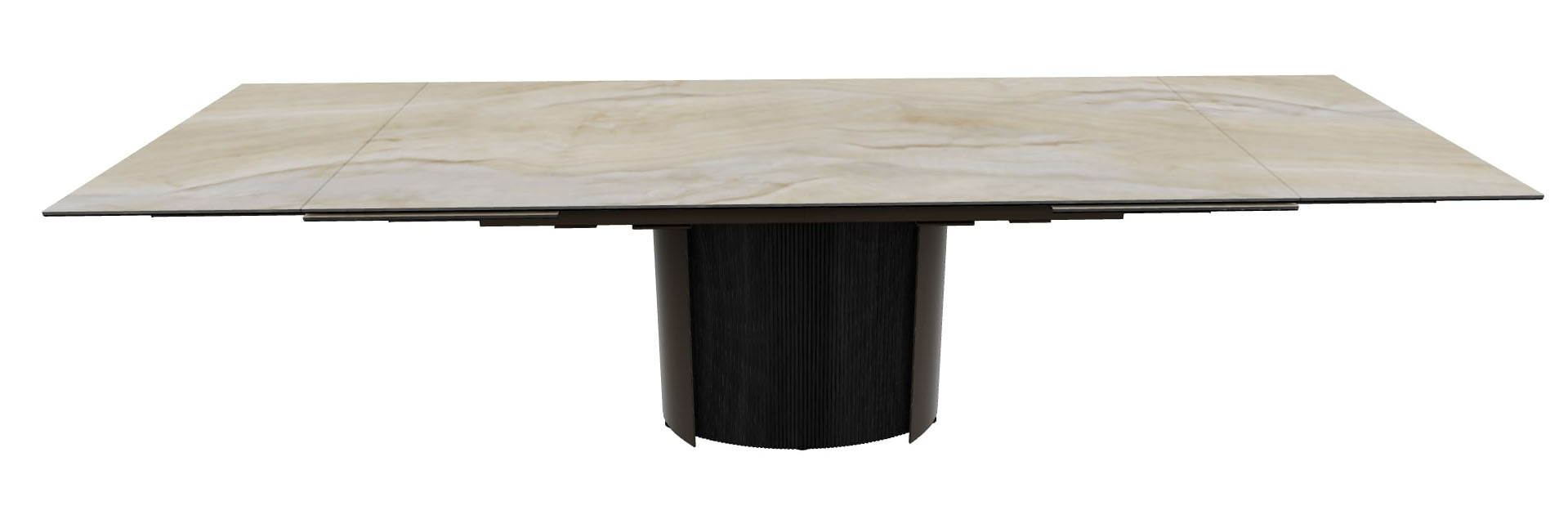 Yoroi W78.7"-98.4"-118.1" Ceramic/Metal/Wood Customizable Extendable Rectangular Dining Table