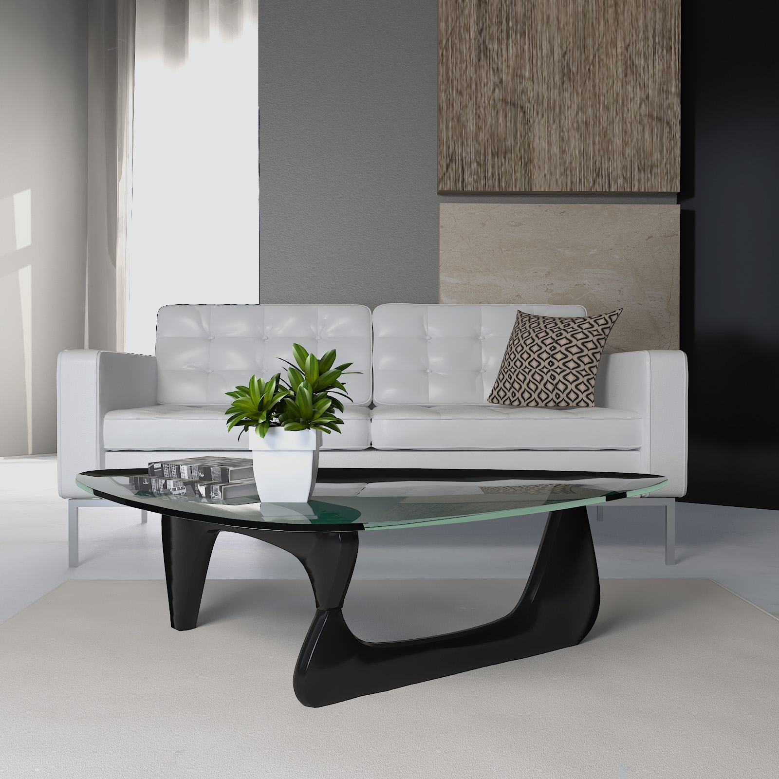 Imperial Triangle Glass Coffee Table