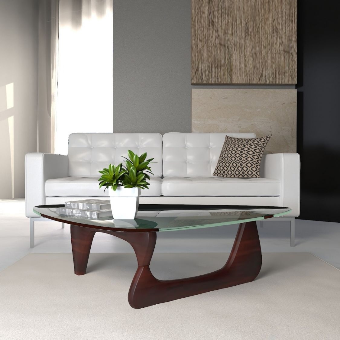 Imperial Triangle Glass Coffee Table