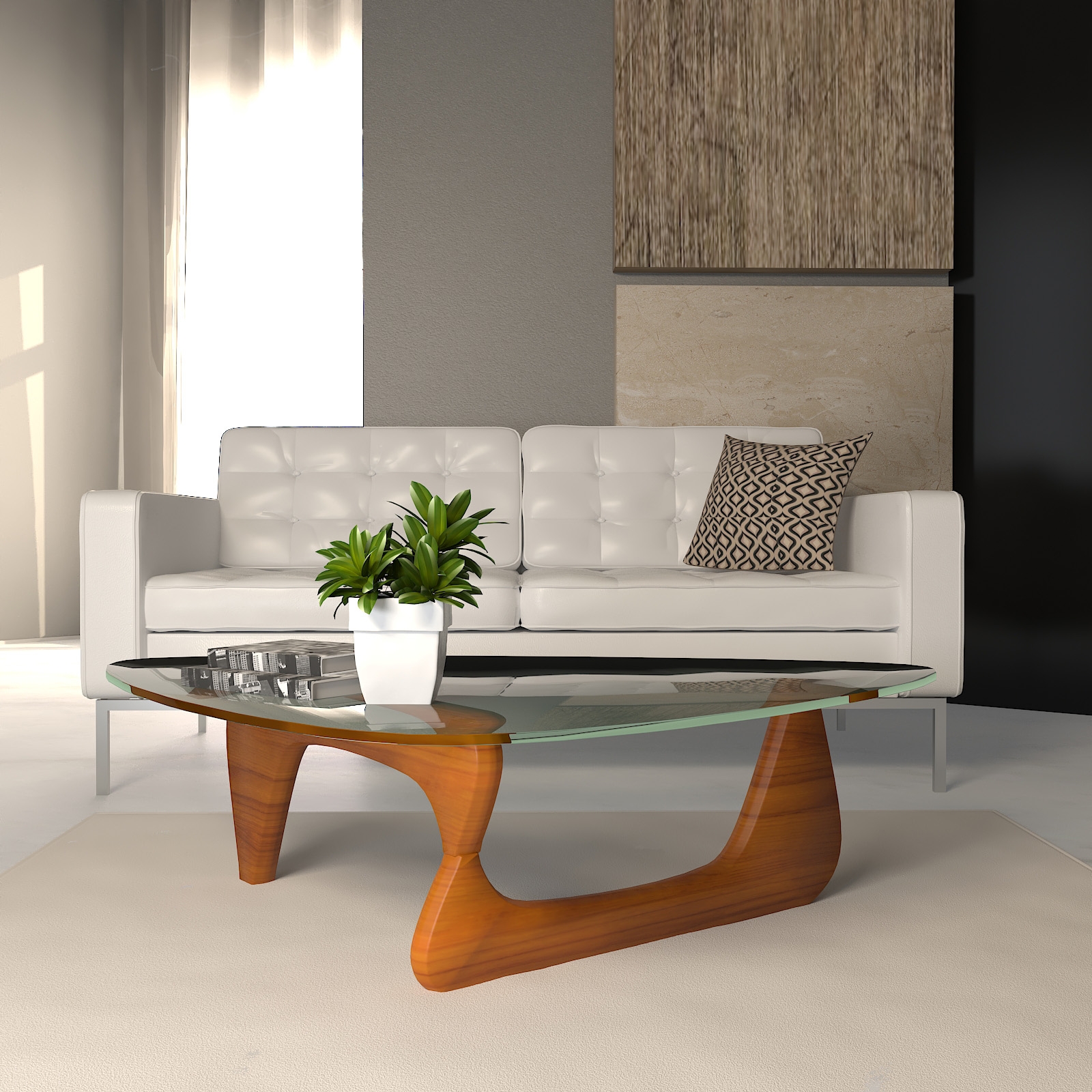 Imperial Triangle Glass Coffee Table