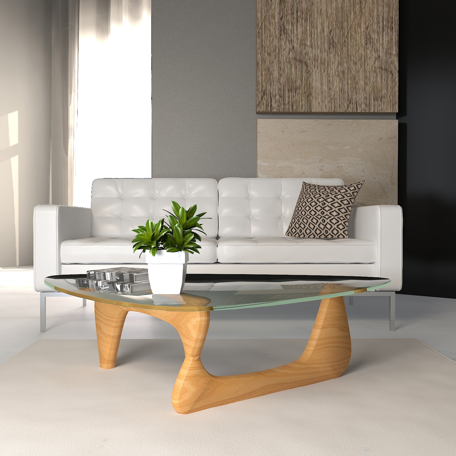 Imperial Triangle Glass Coffee Table