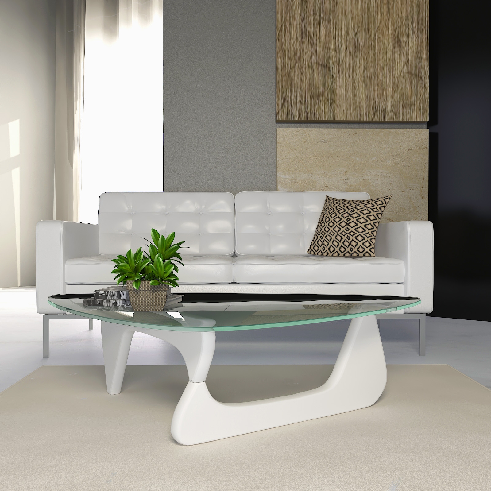 Imperial Triangle Glass Coffee Table