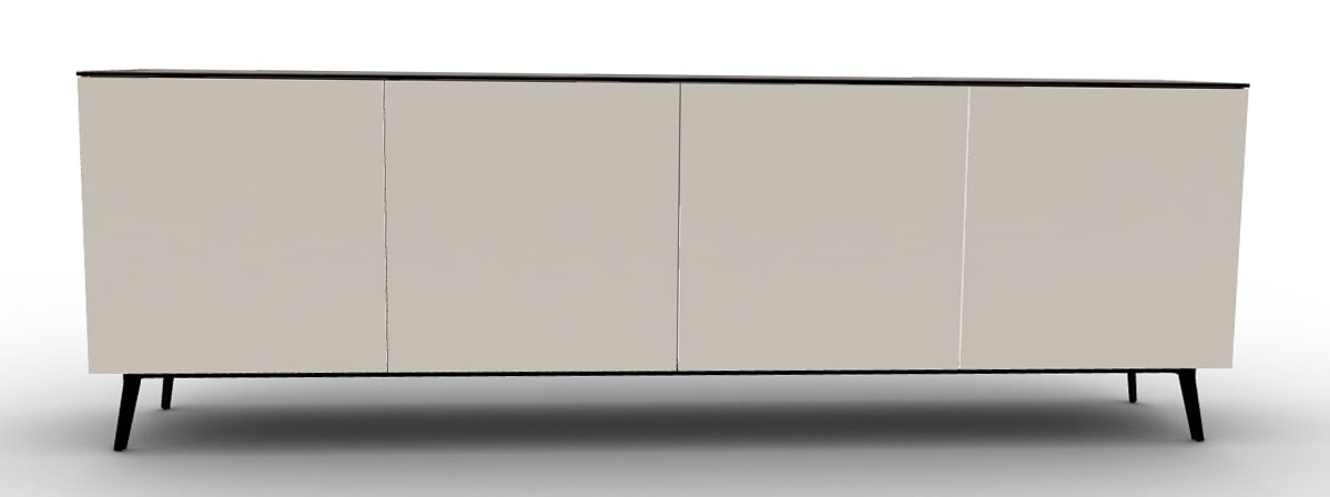 Universal Ceramic/Wood/Glass Customizable Sideboard w/4 Doors & Metal Legs