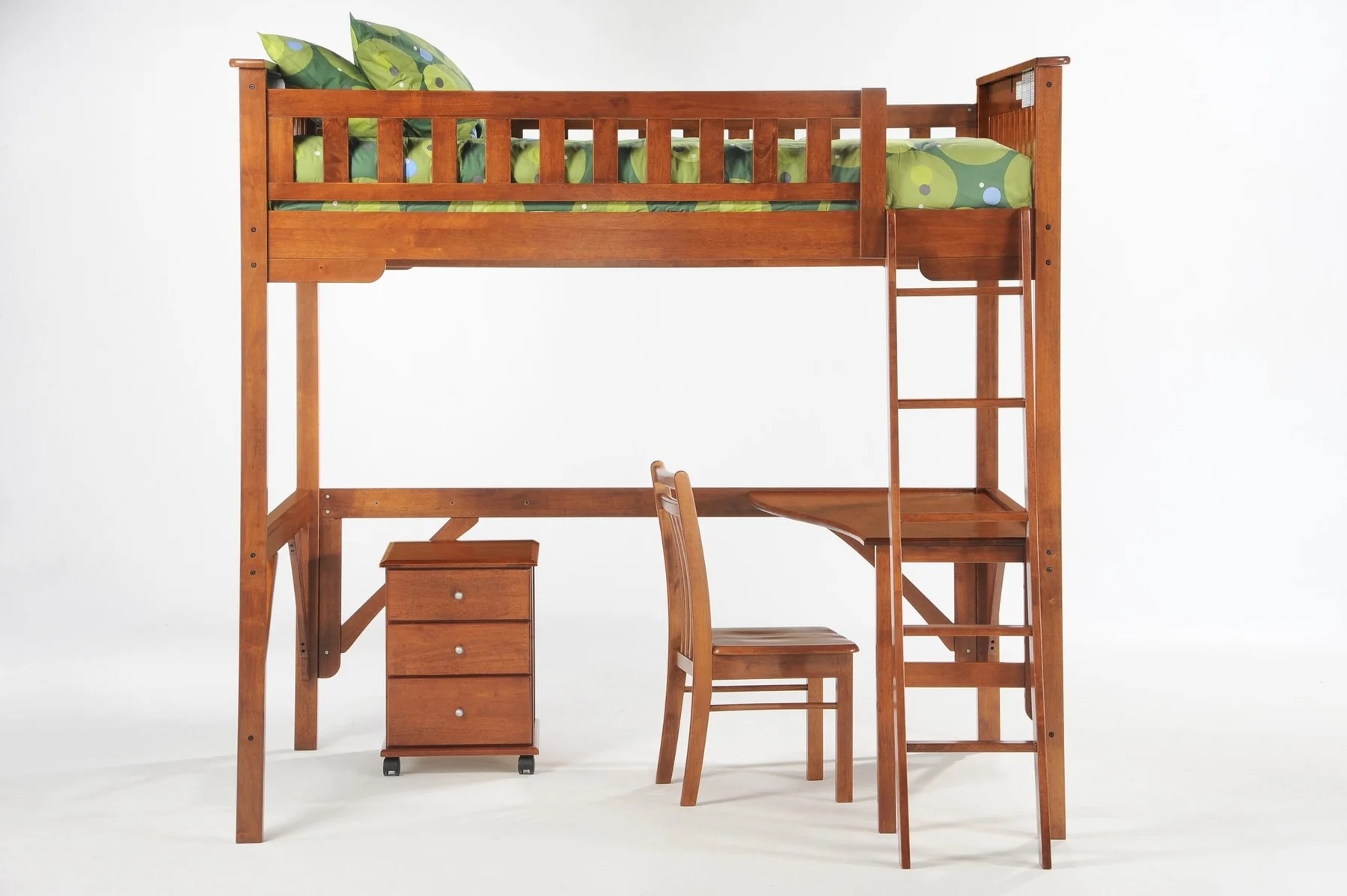 Ginger Wood Loft Bunk Bed, Twin Size