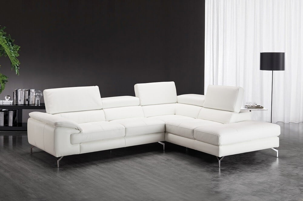 Nila Premium Leather Right Facing Chaise Sectional