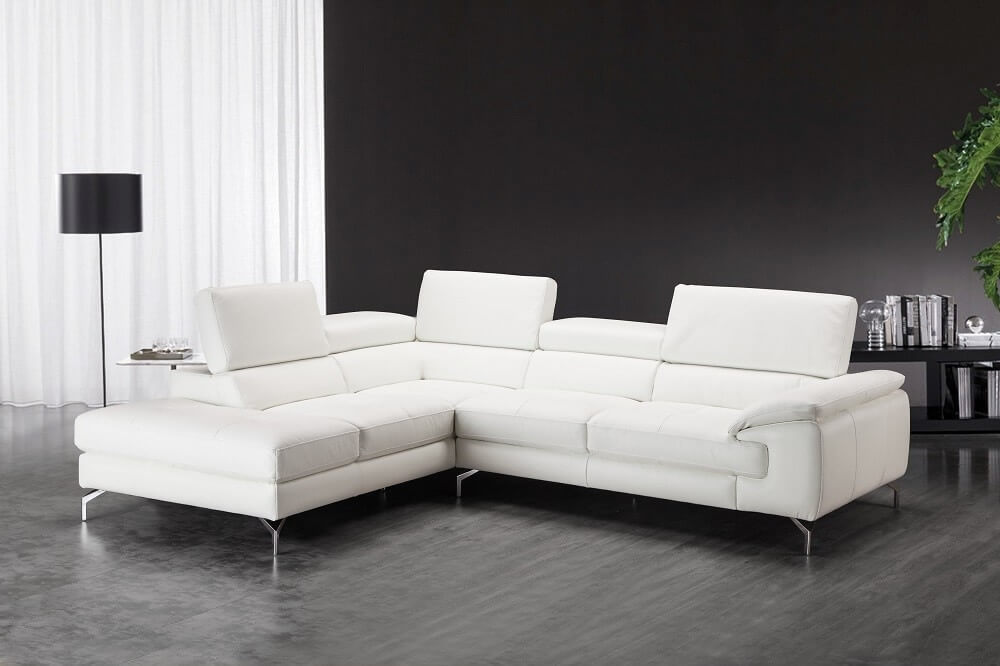 Nila Premium Leather Left Facing Chaise Sectional