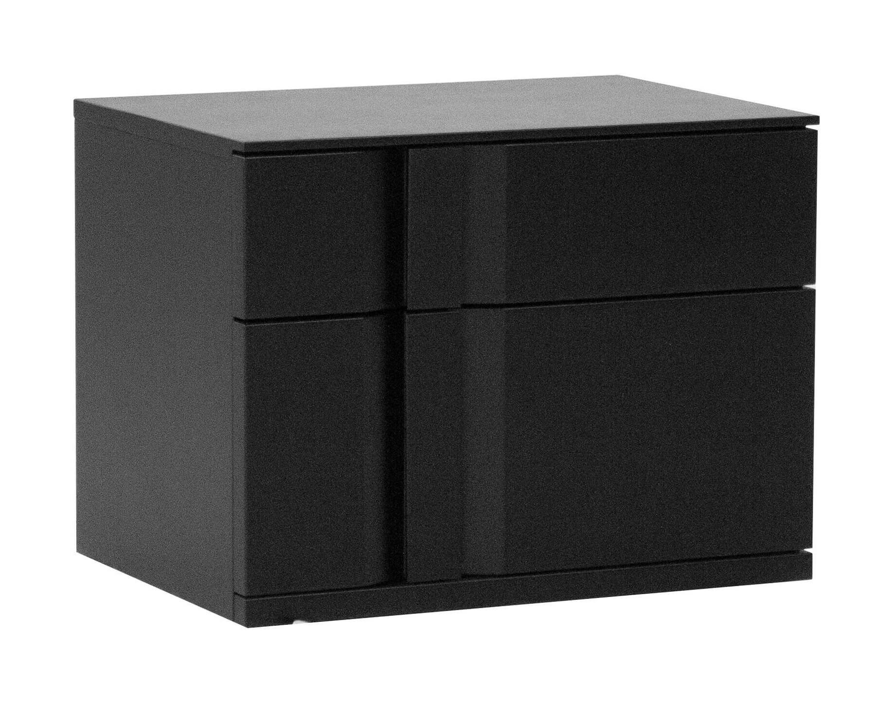 Carbon 2 Drawer Night Table, Left Side Facing