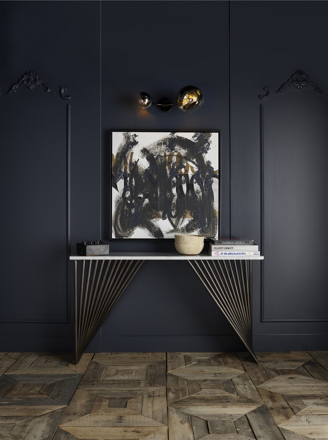 Marcel Stone/Metal Console Table