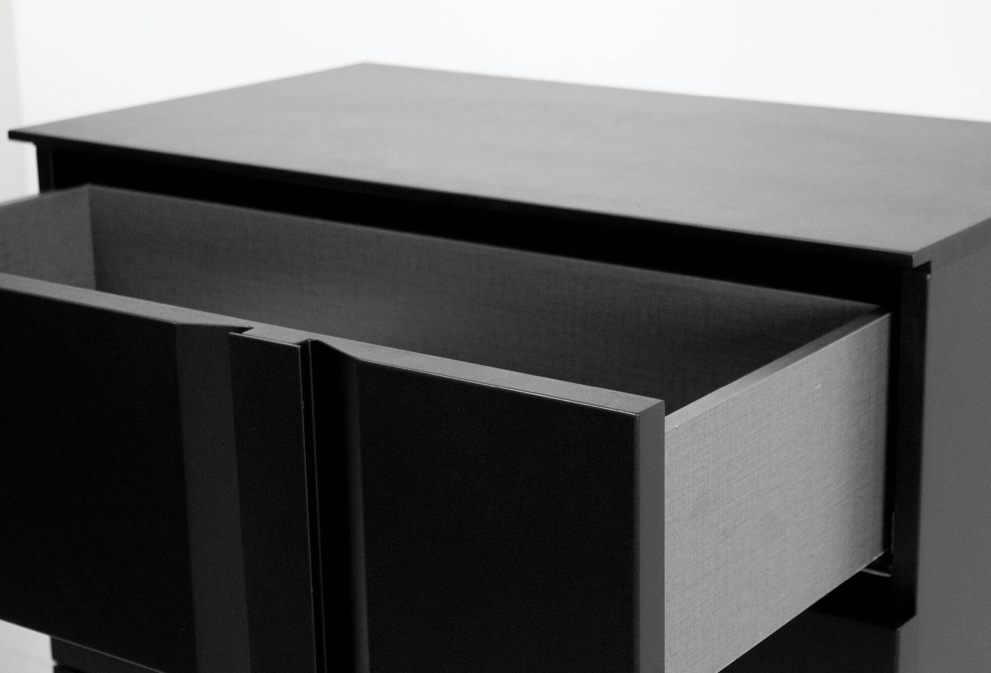 Carbon 2 Drawer Night Table, Right Side Facing