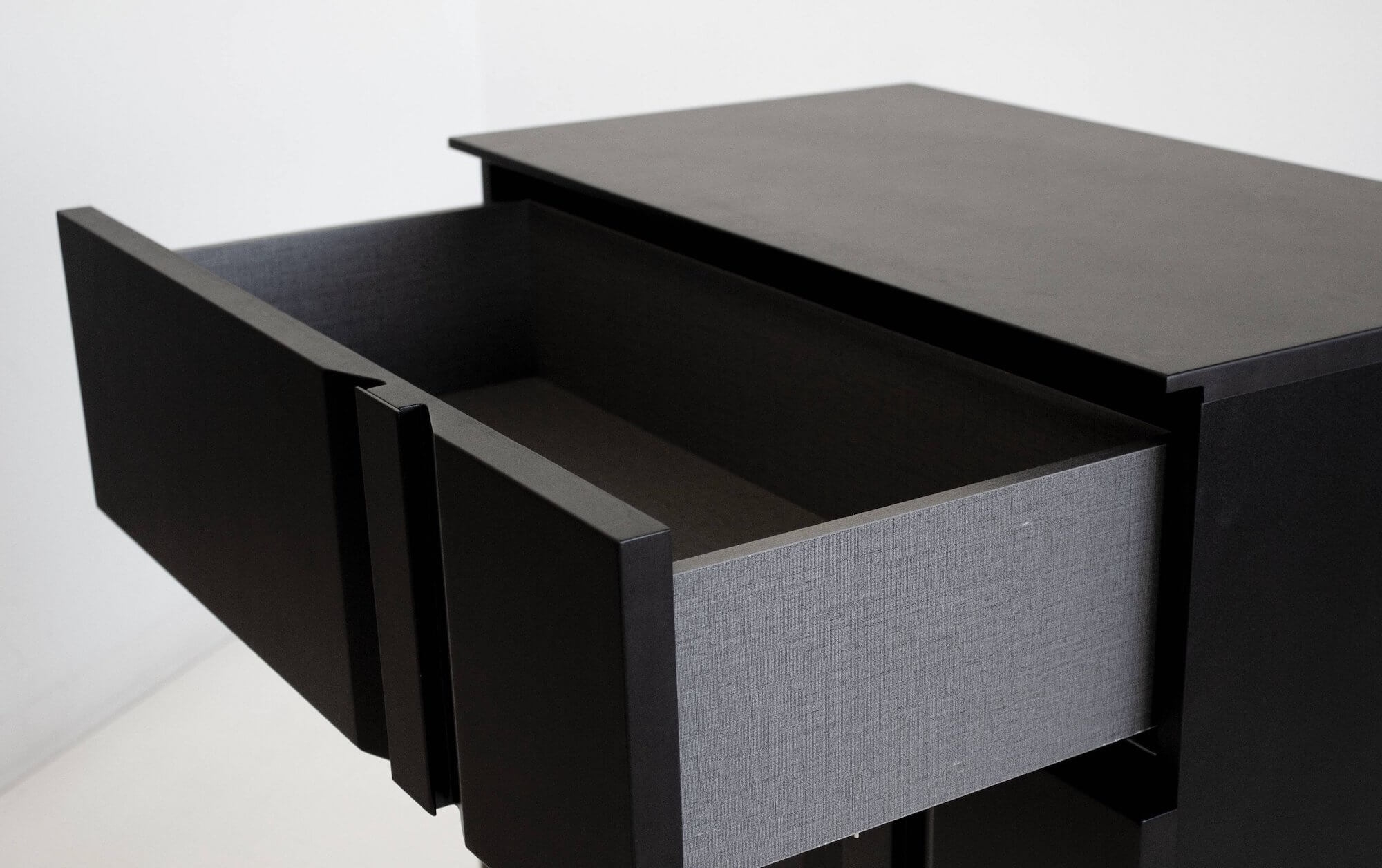 Carbon 2 Drawer Night Table, Right Side Facing