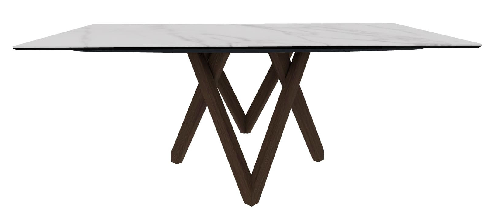 Cartesio W98.4-inch Ceramic/Metal/Wood Customizable Rectangular Dining Table
