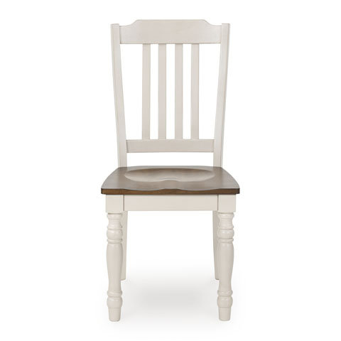 Wirloni Round Drop-Leaf Dining Set - White & Brown | Ashley