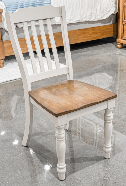Wirloni Farmhouse Dining Side Chair | Antique White & Brown