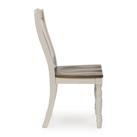 Wirloni Farmhouse Dining Side Chair | Antique White & Brown