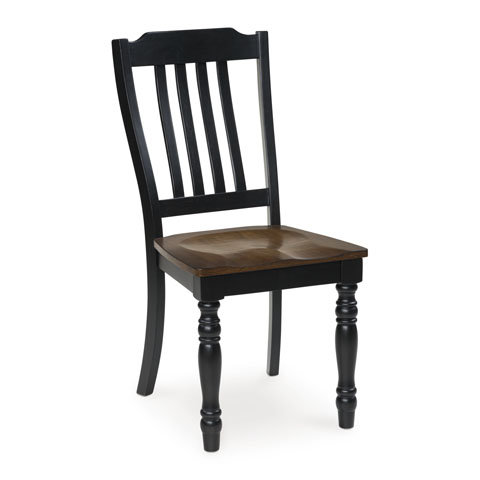 Clorazi Two-Tone Dining Side Chair | Black & Brown Finish