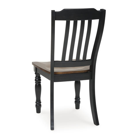 Clorazi Two-Tone Dining Side Chair | Black & Brown Finish