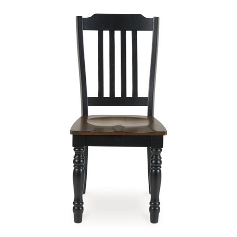 Clorazi Two-Tone Dining Side Chair | Black & Brown Finish