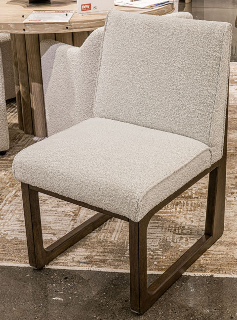 Radkin Upholstered Dining Side Chair | Burnished Brown Wood