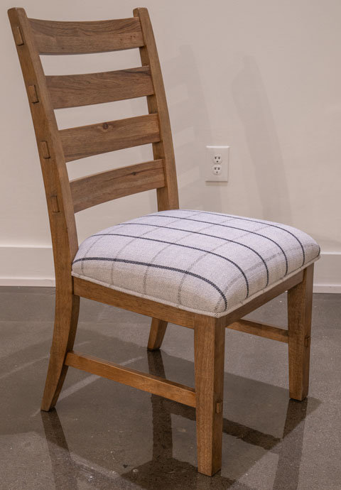 Gramburg Upholstered Dining Side Chair | Light Brown Wood