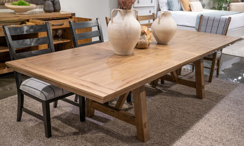 Gramburg Extendable Wood Dining Table - Light Brown | Seats 10