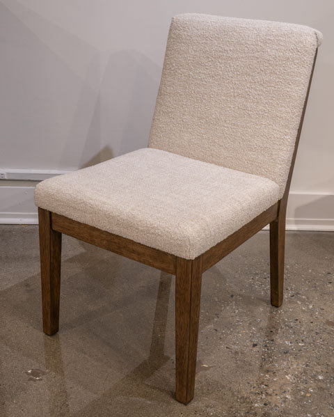 Baskinger Upholstered Dining Side Chair | Sculptural Wood Design