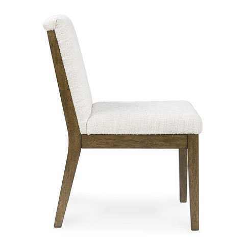 Baskinger Upholstered Dining Side Chair | Sculptural Wood Design
