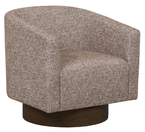 Jorryn Fabric/Wood Swivel Accent Chair