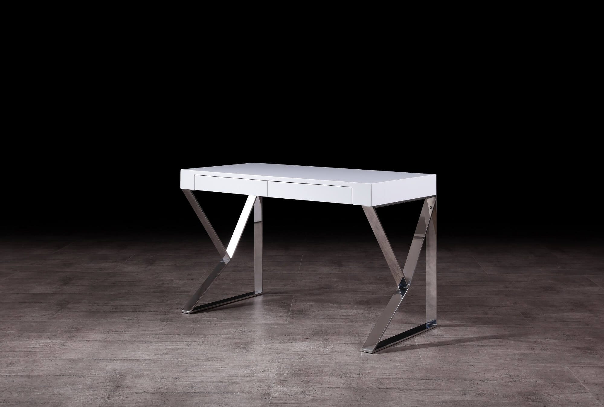 Noho Modern High Gloss Office Desk with Storage Drawers