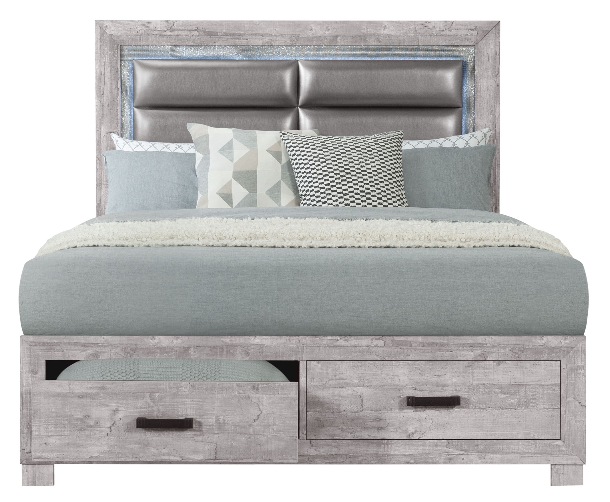 Nolan PU/Wood Platform Storage Bed