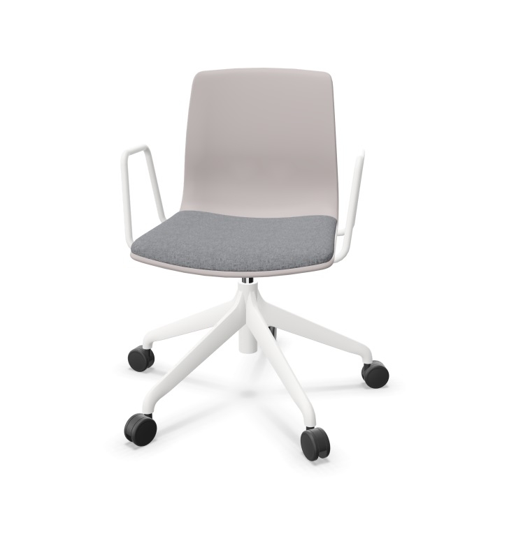 Noom 50 Polypropylene Swivel Gaslift Chair w/5 Spoke Castors & Arms