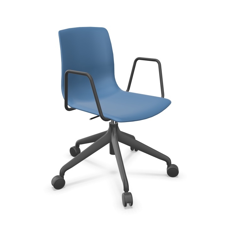 Noom 50 Polypropylene Swivel Gaslift Chair w/5 Spoke Castors & Arms