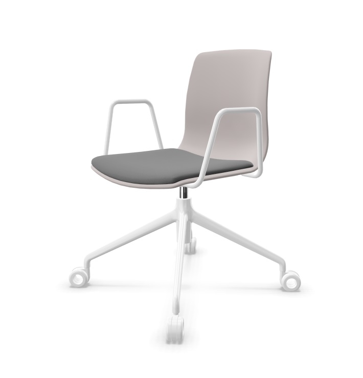 Noom 50 Polypropylene Swivel Gaslift Chair w/Castors & Arms