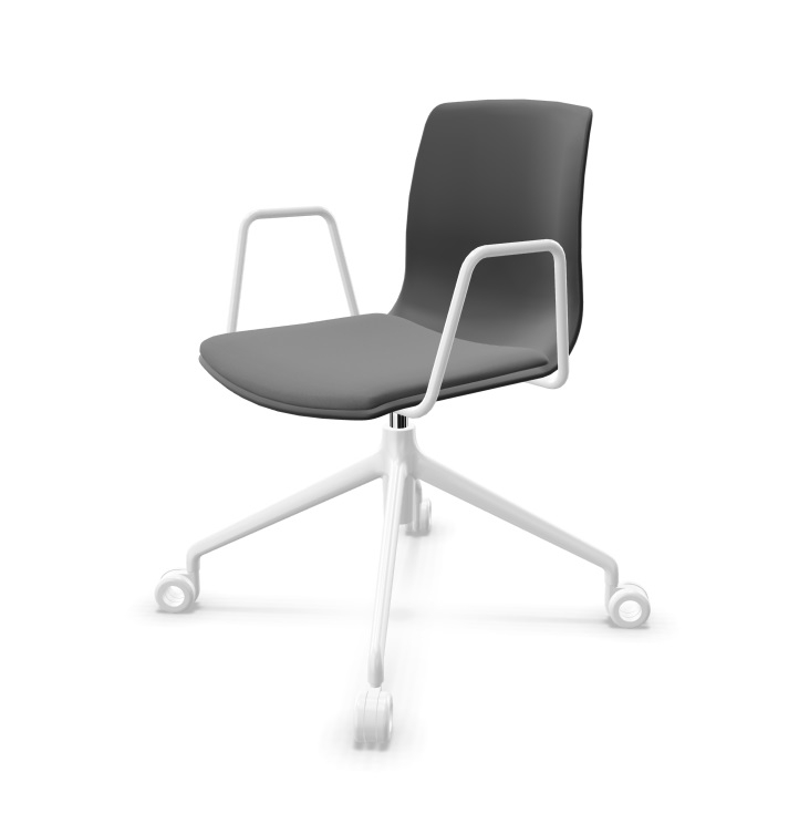 Noom 50 Polypropylene Swivel Gaslift Chair w/Castors & Arms