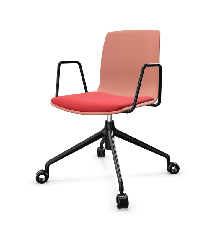 Noom 50 Polypropylene Swivel Gaslift Chair w/Castors & Arms