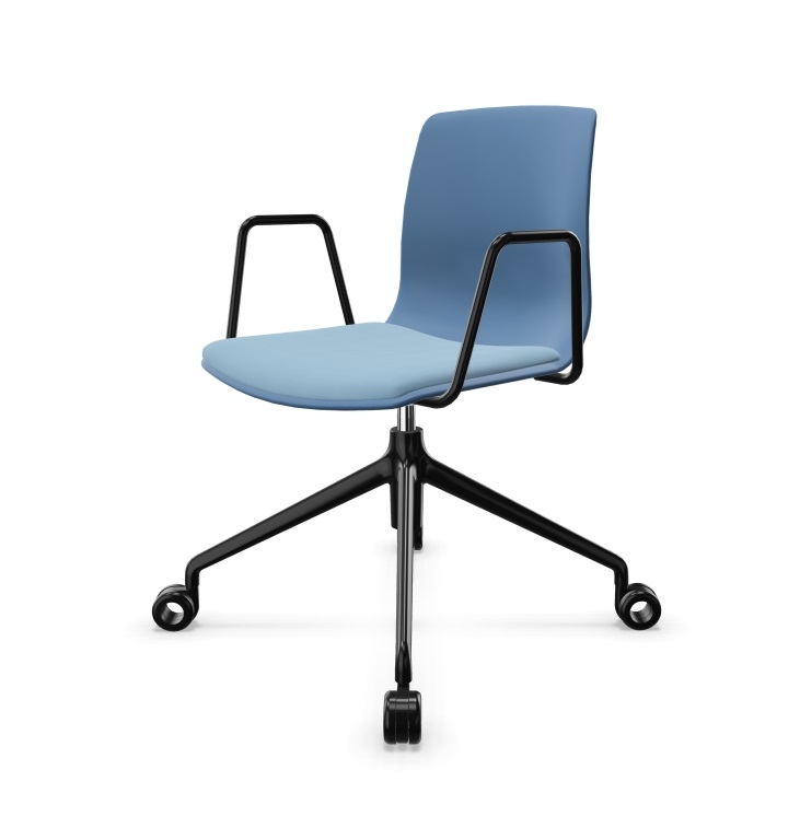 Noom 50 Polypropylene Swivel Gaslift Chair w/Castors & Arms