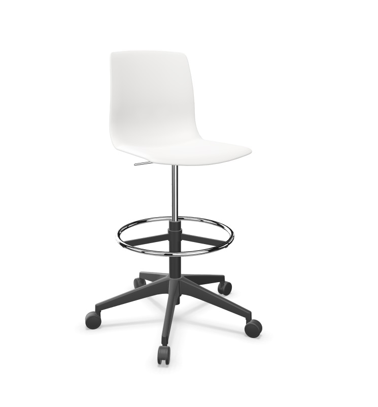 Noom 50 Polypropylene Swivel Gaslift Draughtman Chair w/5 Spoke Castors