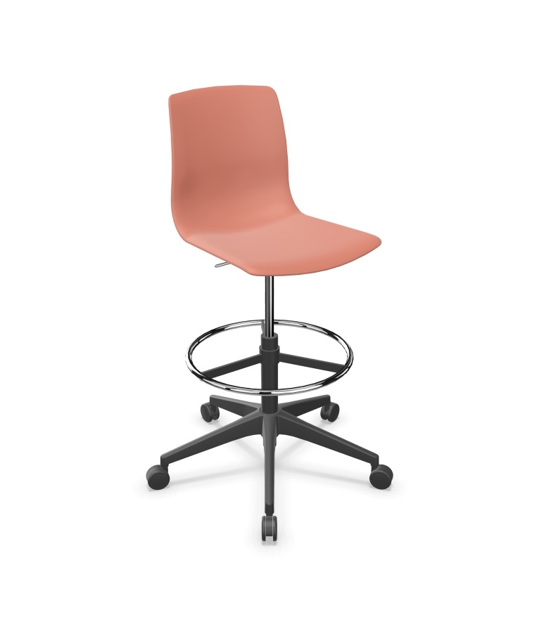 Noom 50 Polypropylene Swivel Gaslift Draughtman Chair w/5 Spoke Castors