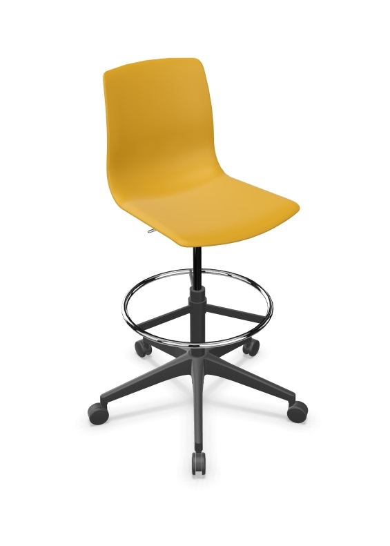 Noom 50 Polypropylene Swivel Gaslift Draughtman Chair w/5 Spoke Castors