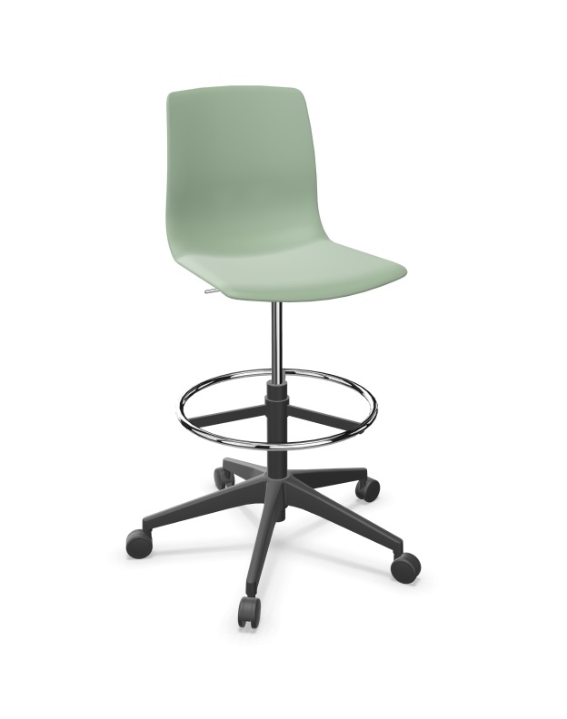 Noom 50 Polypropylene Swivel Gaslift Draughtman Chair w/5 Spoke Castors