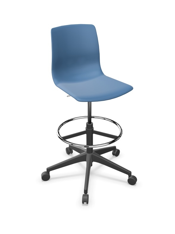 Noom 50 Polypropylene Swivel Gaslift Draughtman Chair w/5 Spoke Castors