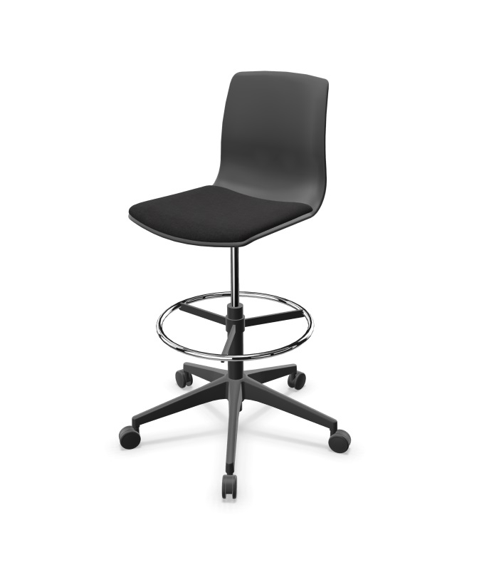 Noom 50 Polypropylene Swivel Gaslift Draughtman Chair w/5 Spoke Castors