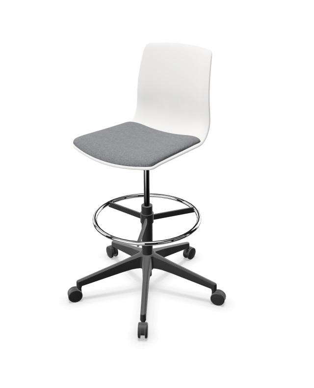 Noom 50 Polypropylene Swivel Gaslift Draughtman Chair w/5 Spoke Castors