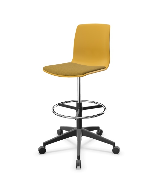 Noom 50 Polypropylene Swivel Gaslift Draughtman Chair w/5 Spoke Castors