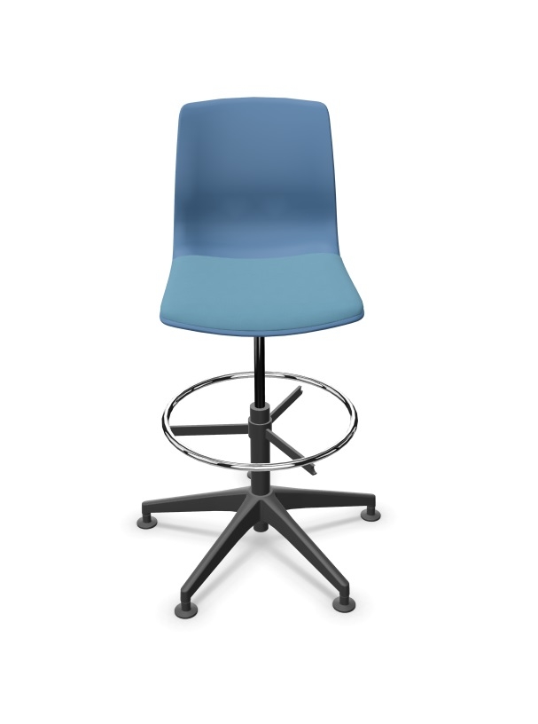 Noom 50 Polypropylene Swivel Gaslift Draughtman Chair w/5 Spoke Castors