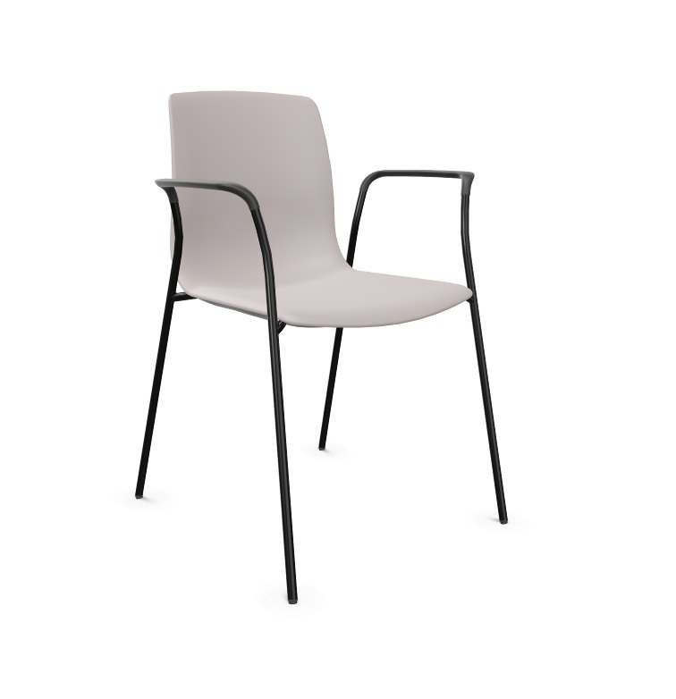 Noom 50 Polypropylene Stackable Chair w/Metal Legs & Closed Arm