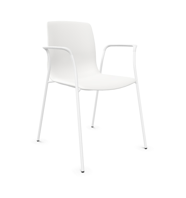 Noom 50 Polypropylene Stackable Chair w/Metal Legs & Closed Arm