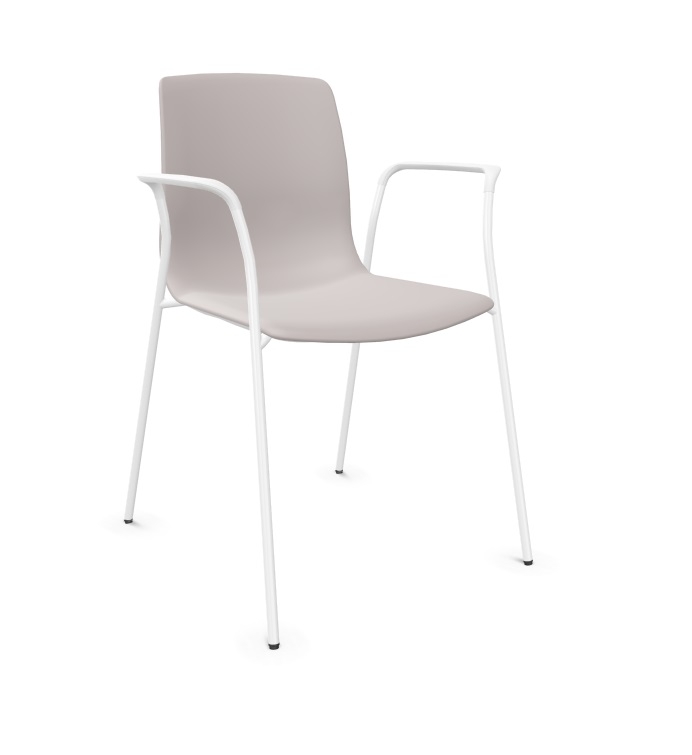Noom 50 Polypropylene Stackable Chair w/Metal Legs & Closed Arm